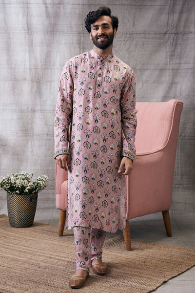 Sougat Paul Menswear Sarouk Printed Kurta Set Indian designer wear online shopping melange singapore