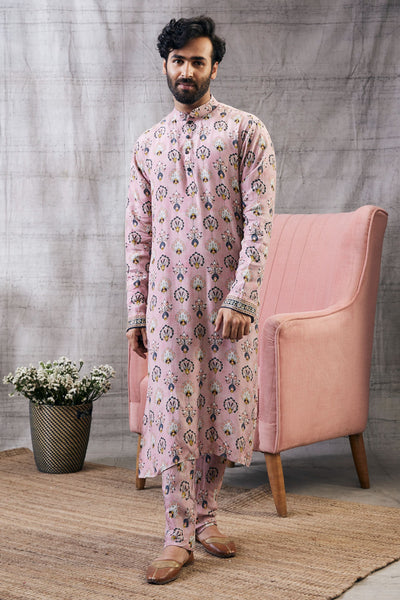 Sougat Paul Menswear Sarouk Printed Kurta Set Indian designer wear online shopping melange singapore