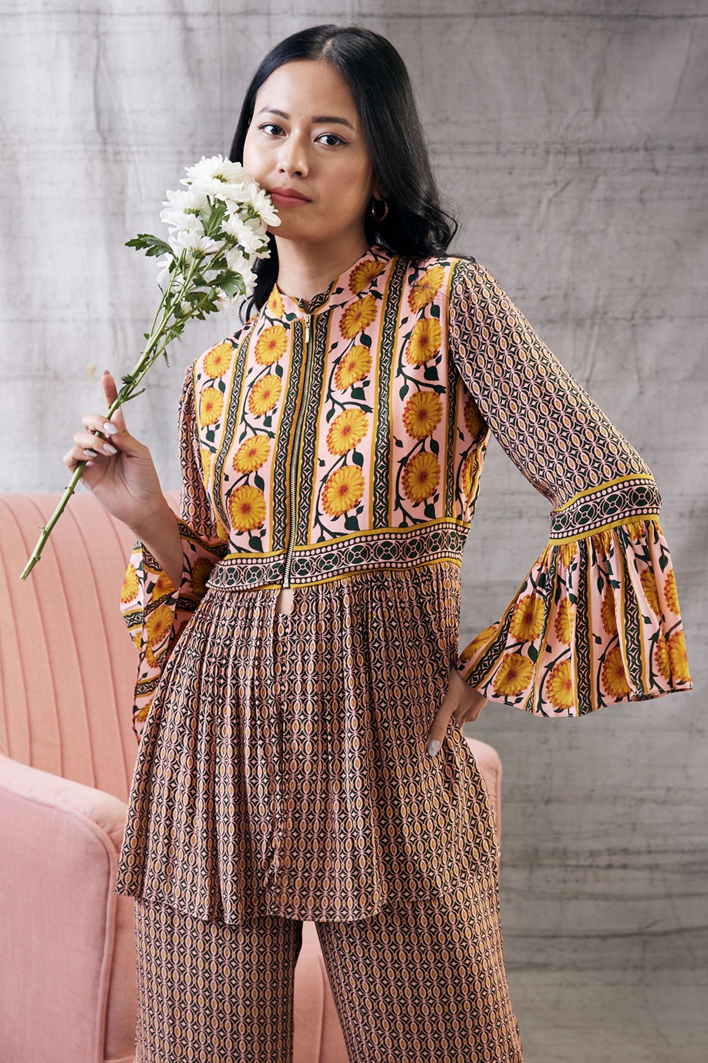 Sougat Paul Taahira Printed Kurta Set Indian designer wear online shopping melange singapore