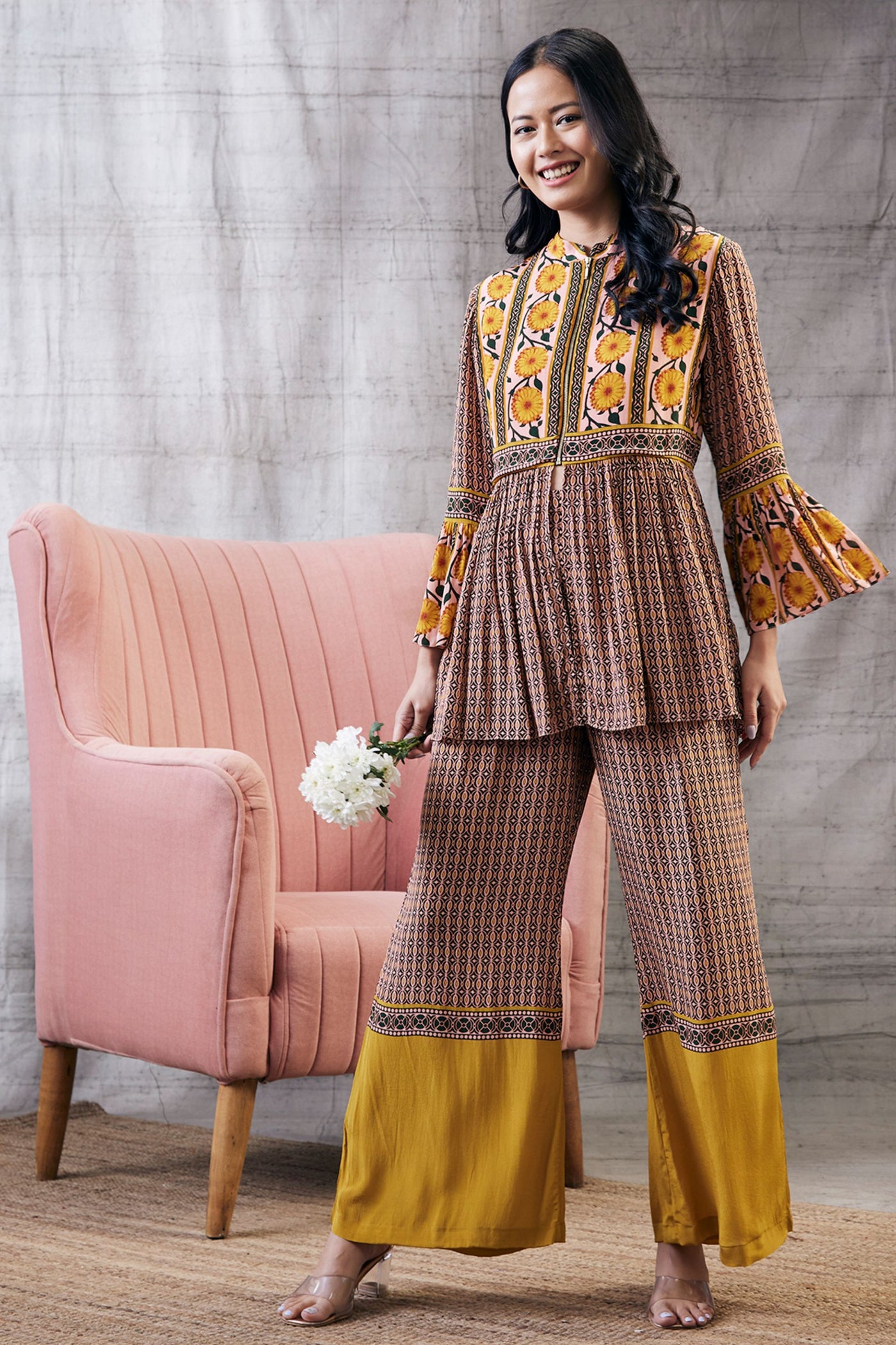 Sougat Paul Taahira Printed Kurta Set Indian designer wear online shopping melange singapore