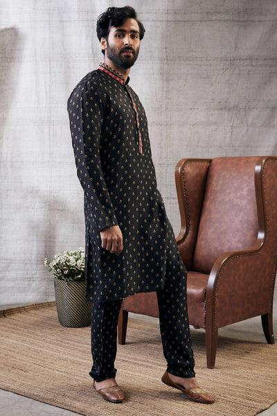 Sougat Paul Menswear Zahra Printed Kurta Set Indian designer wear online shopping melange singapore