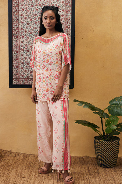 sougat paul Zahra Embroidered Co-ord Set Cream online shopping melange singapore indian designer wear