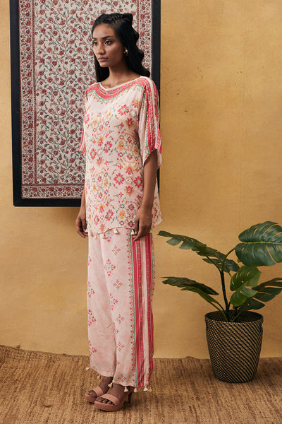 sougat paul Zahra Embroidered Co-ord Set Cream online shopping melange singapore indian designer wear
