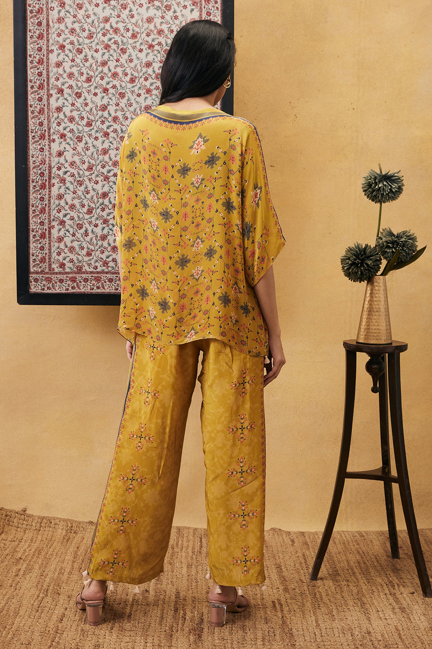 sougat paul Zahra Embroidered Co-ord Set yellow online shopping melange singapore indian designer wear