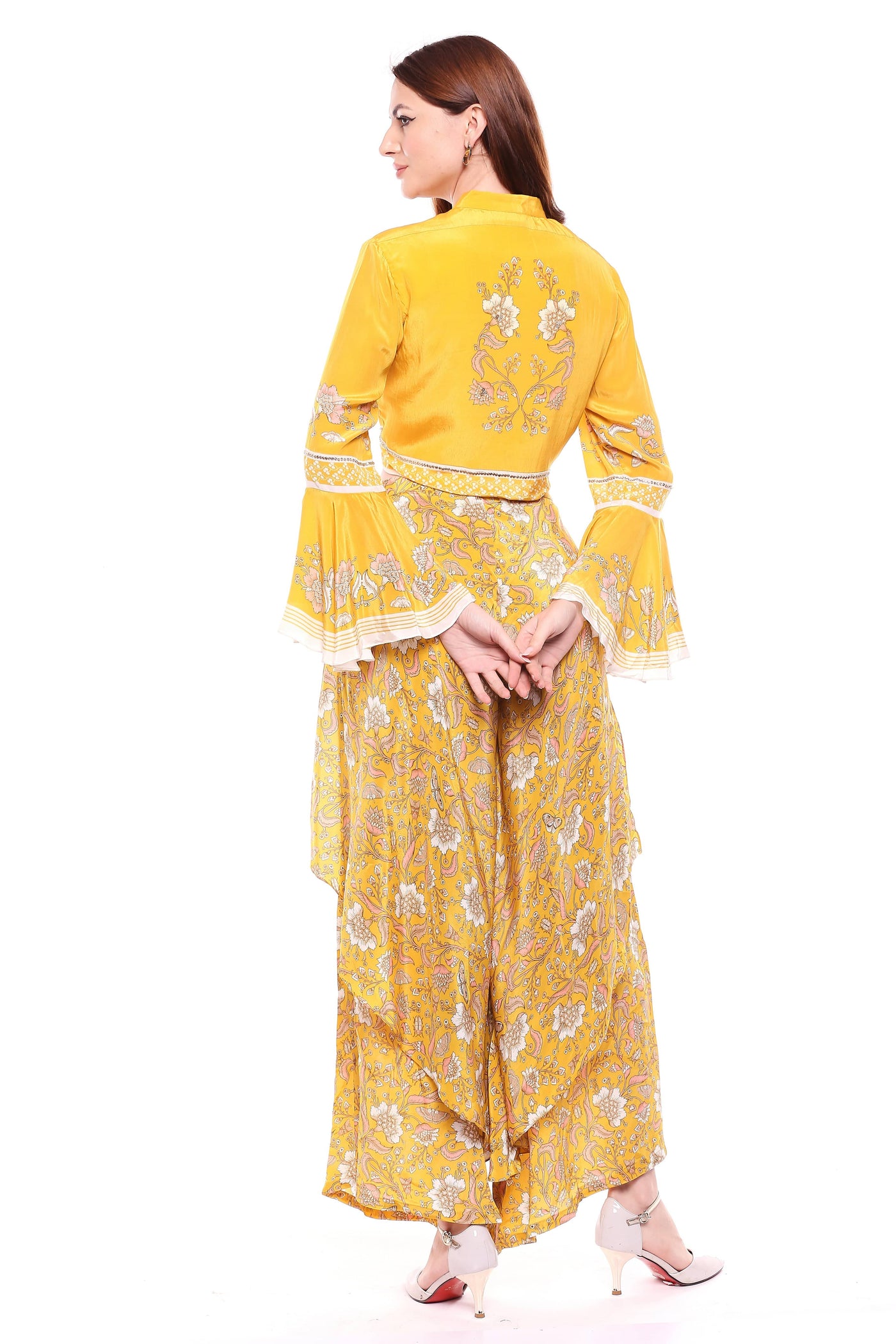 Yellow Printed Pant Set