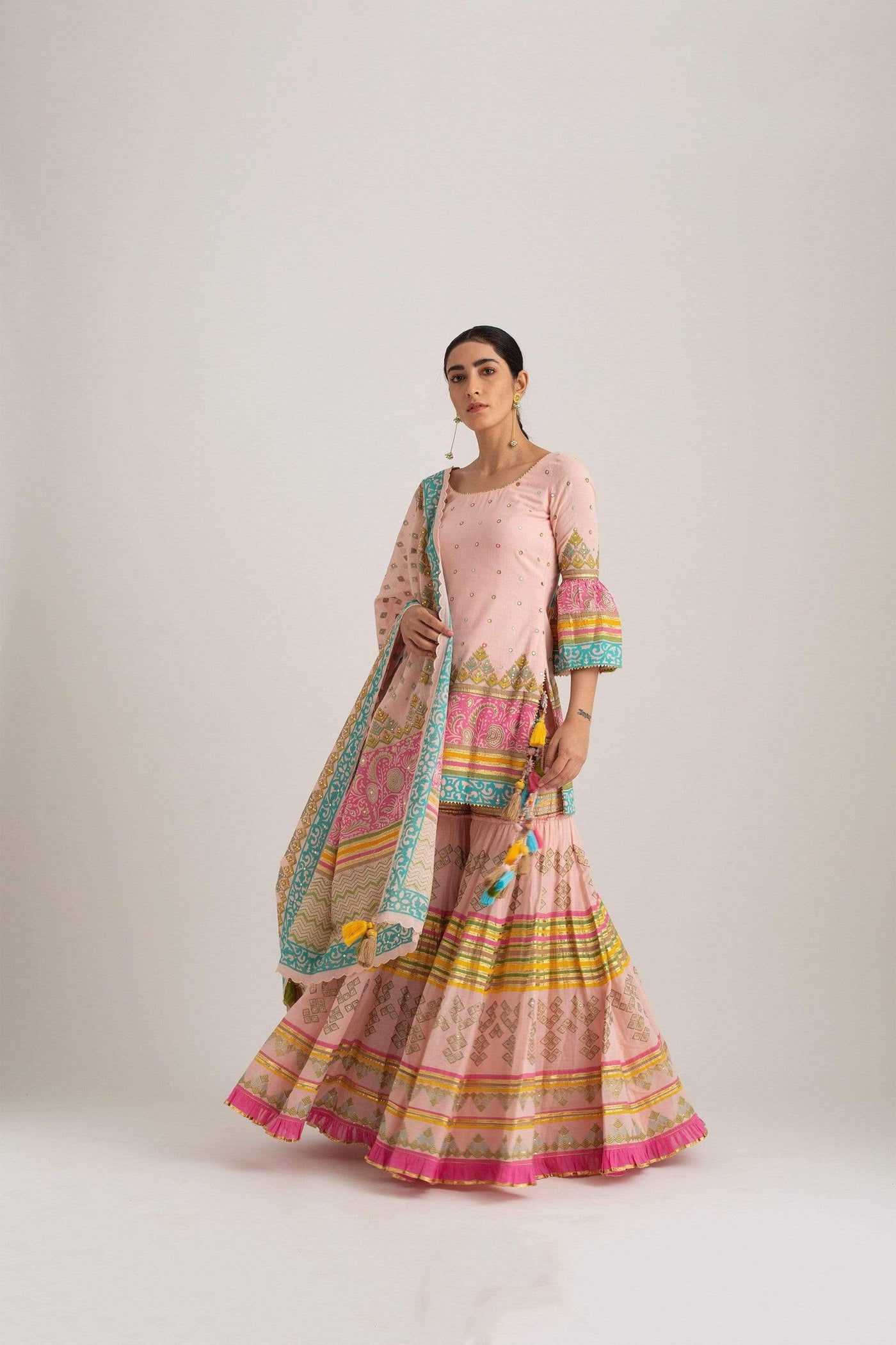 Sukriti & Aakriti - Sky in pink- Melange Singapore - Indian Designer Wear Online Shopping