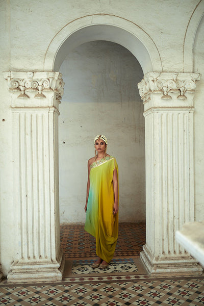 Gopi Vaid Swasti Dress With Belt festive indian designer womenswear fashion online shopping melange singapore