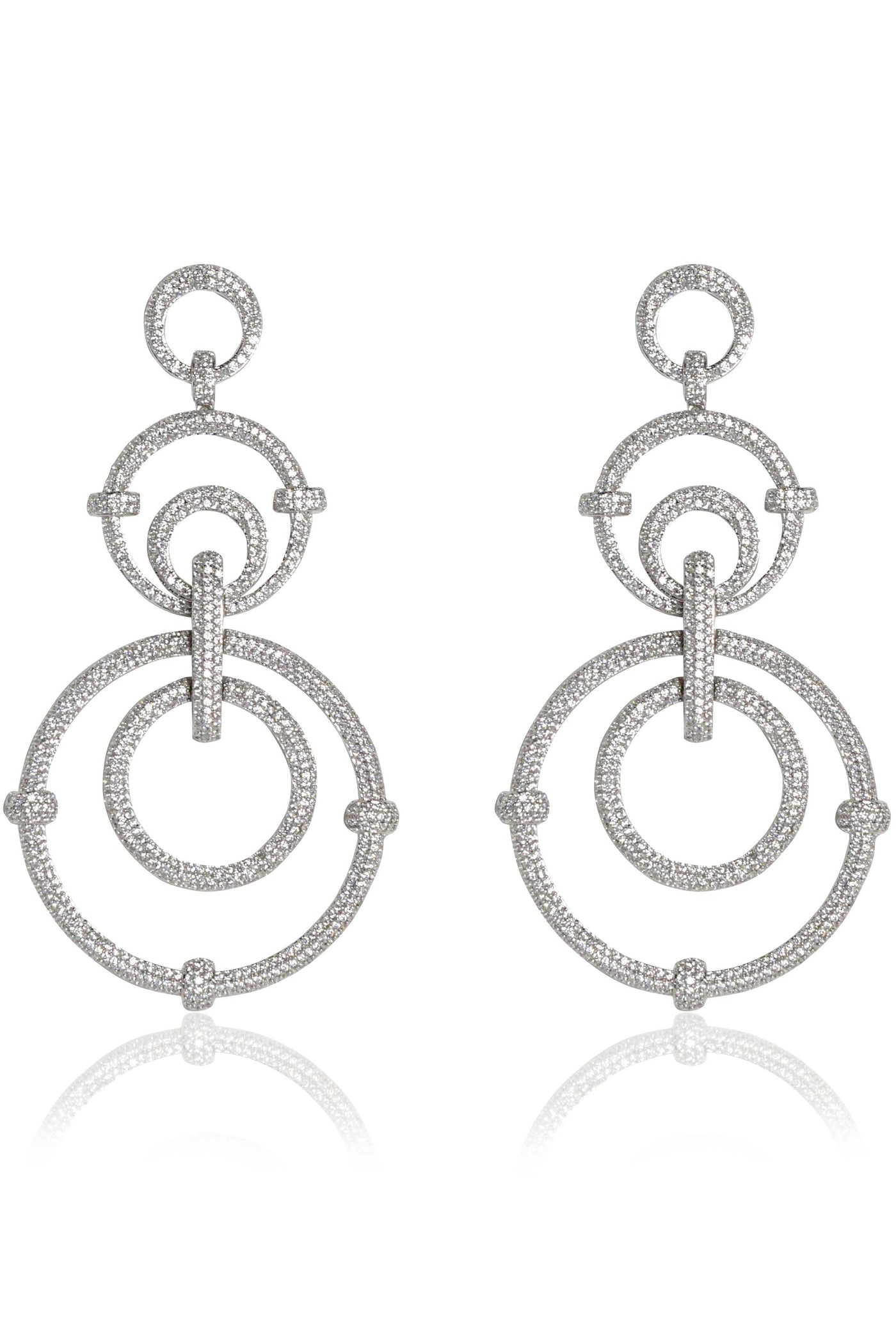 Tizora circle diamonds danglers white fashion imitation jewellery indian designer wear online shopping melange singapore