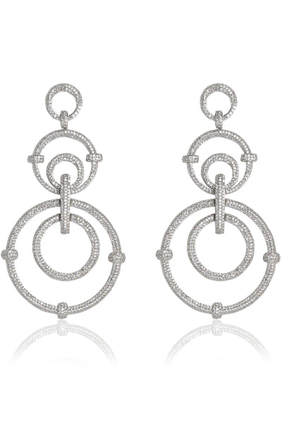 Tizora circle diamonds danglers white fashion imitation jewellery indian designer wear online shopping melange singapore