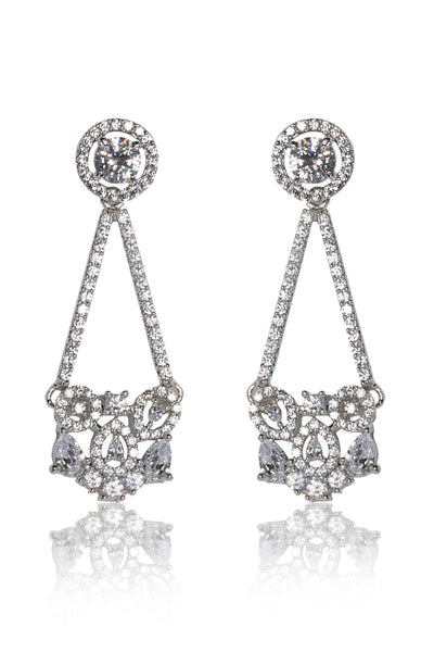 Tizora elegant quaint diamond earrings white fashion imitation jewellery indian designer wear online shopping melange singapore