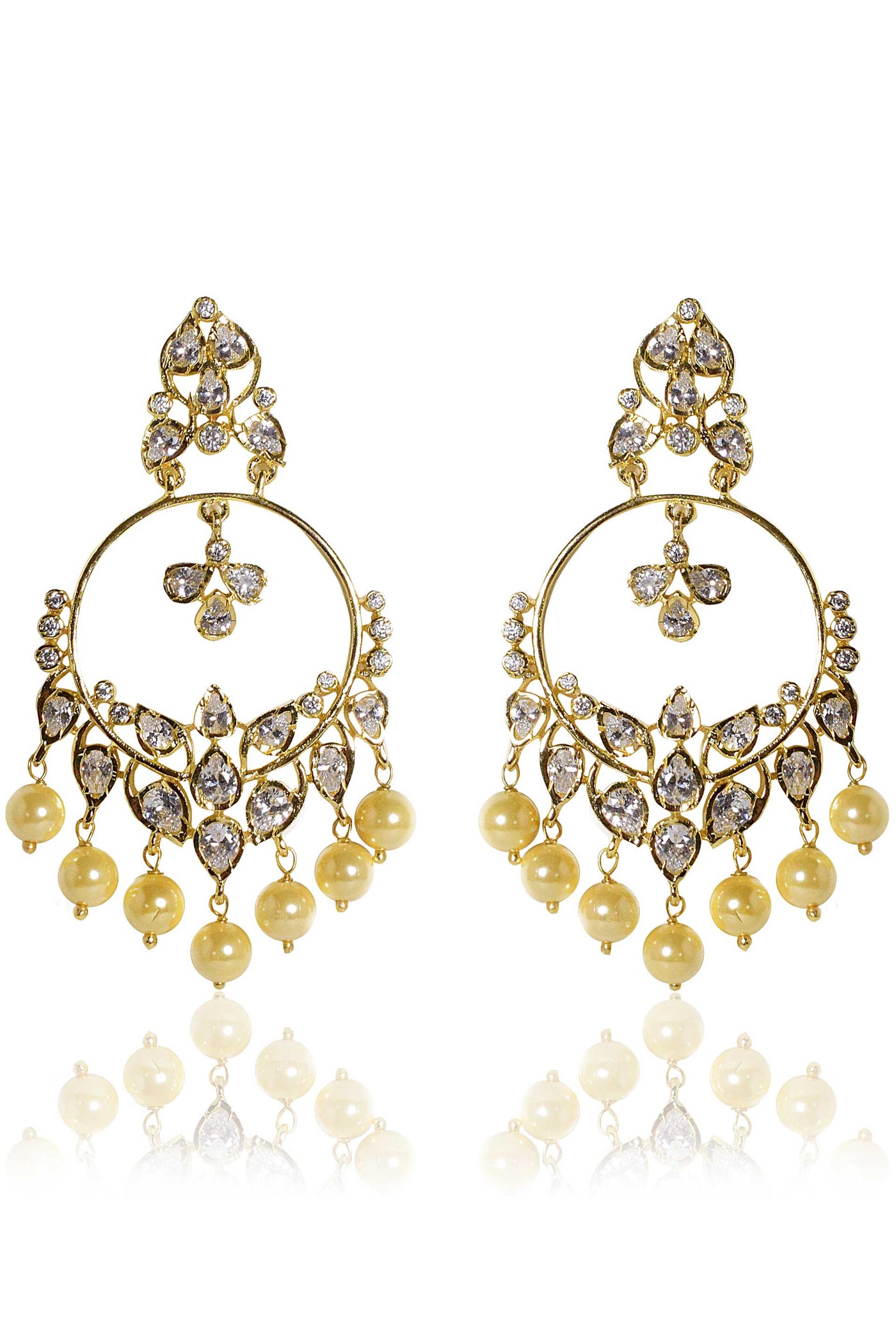 Tizora lightweight classic polki style chandbalis gold fashion imitation jewellery indian designer wear online shopping melange singapore