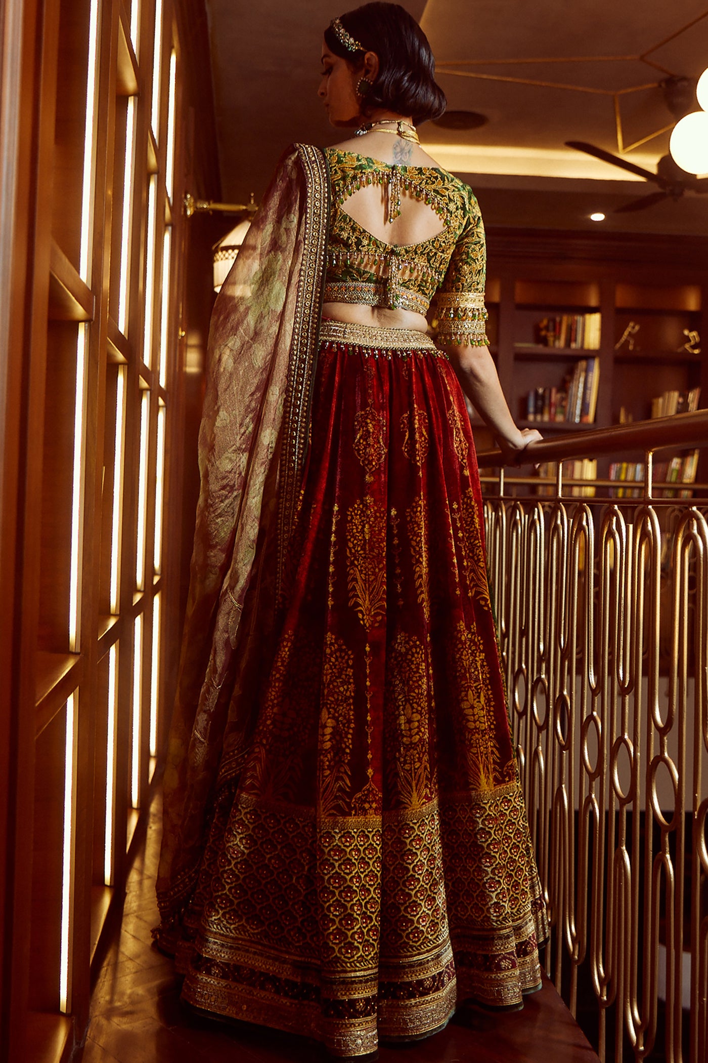 Tarun Tahiliani Digitally Printed Lehenga With Embroidered Hip Yoke Blouse And Printed Dupatta multi occasion wedding indian bridal designer wear online shopping melange singapore