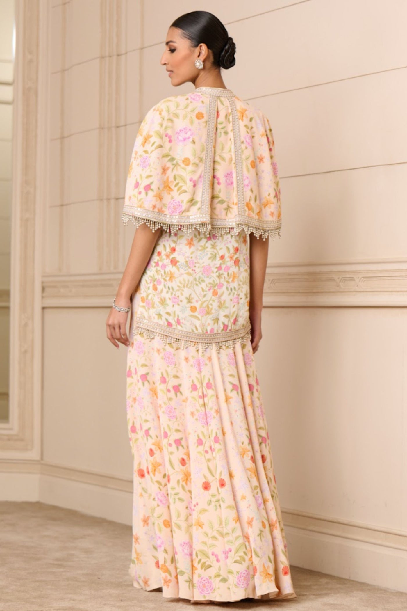 Tarun Tahiliani Kurta Sharara Cape Blush indian designer wear online shopping melange singapore