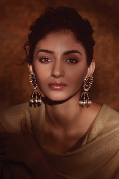 Tarun Tahiliani Jhumka-Style Earrings emerald fashion jewellery indian designer wear online shopping melange singapore