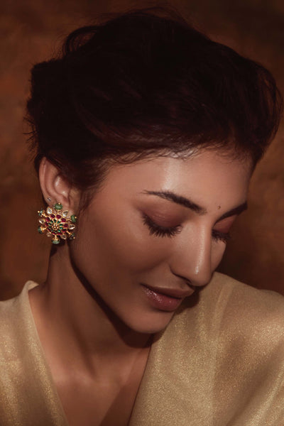 Tarun Tahiliani stud Earrings emerald fashion jewellery indian designer wear online shopping melange singapore