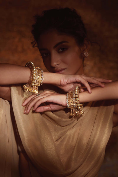 Tarun Tahiliani Stack Kada gold fashion jewellery indian designer wear online shopping melange singapore