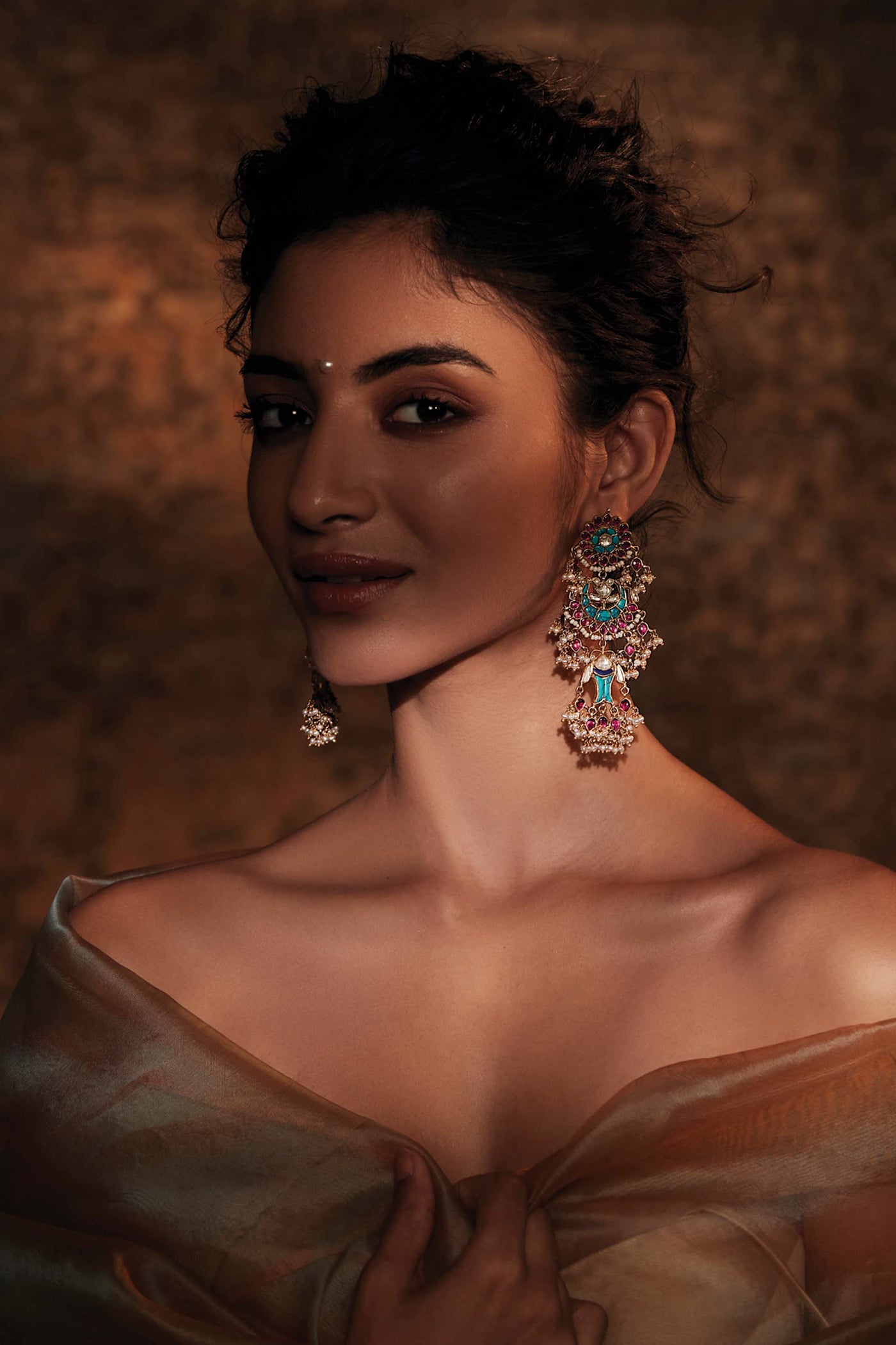 Tarun Tahiliani Layered Earrings turquoise fashion jewellery indian designer wear online shopping melange singapore