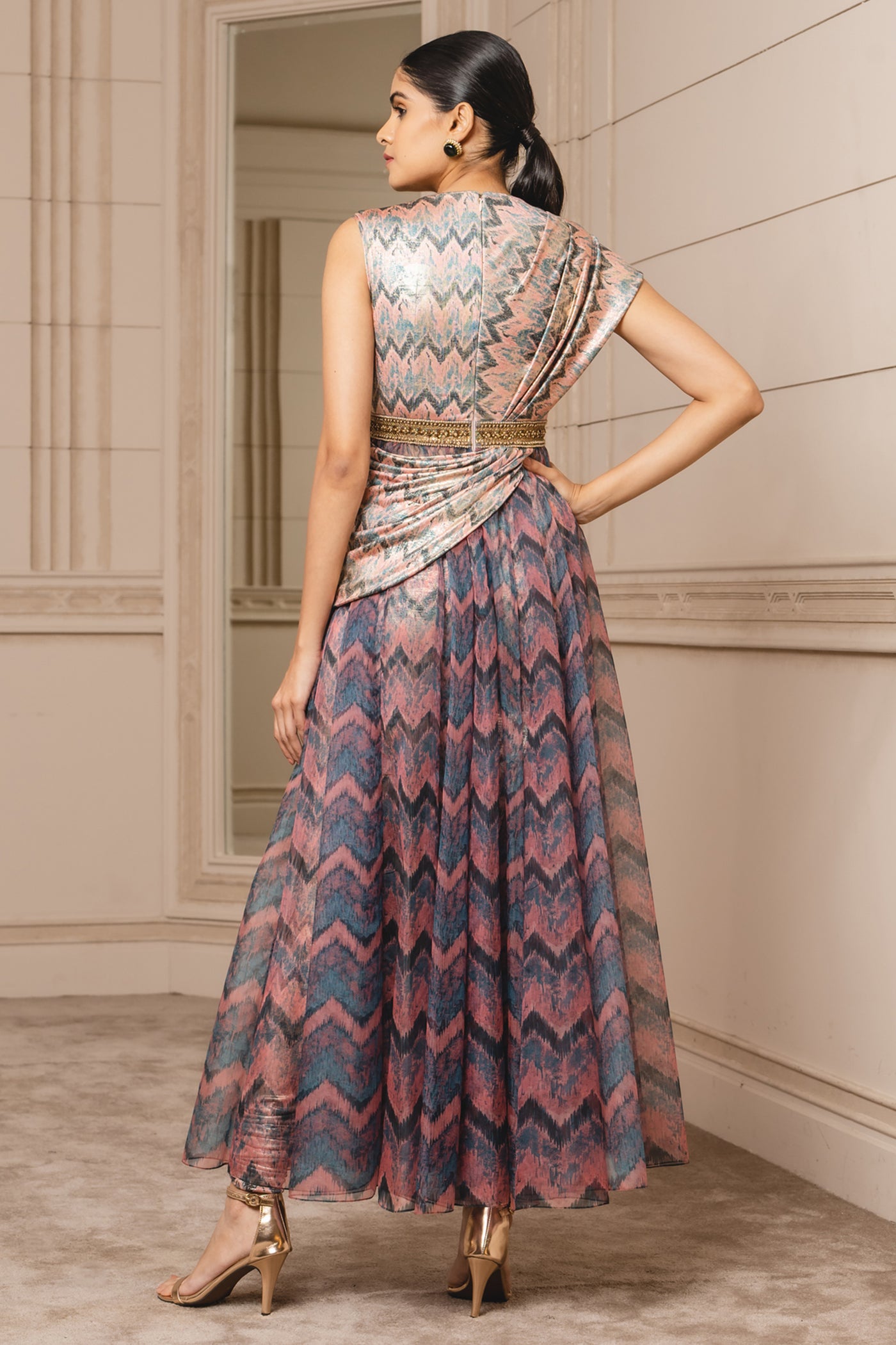 Tarun Tahiliani Blue Anarkali With Churidar festive indian designer wear online shopping melange singapore