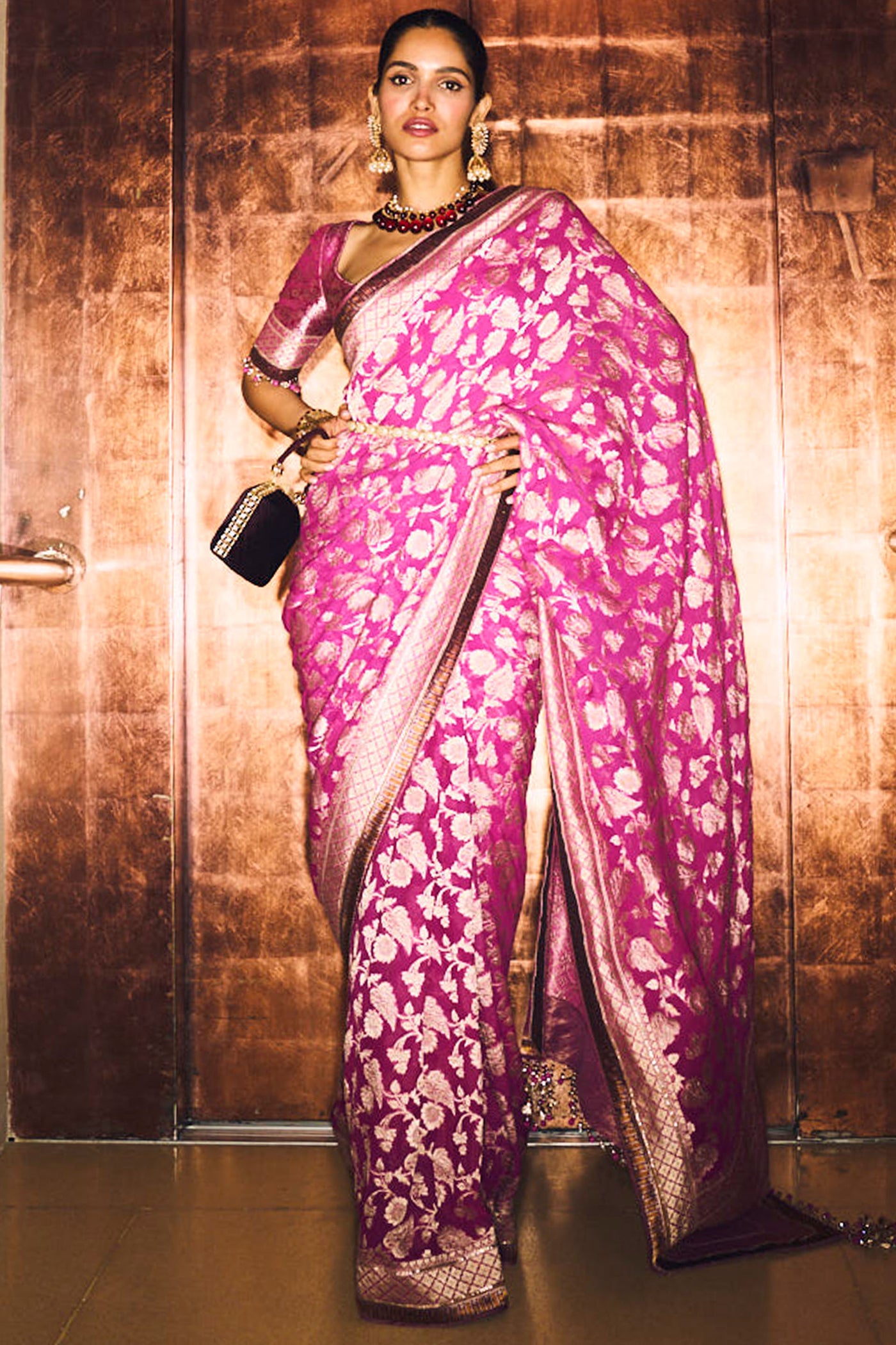 Tarun Tahiliani Brocade Saree With Blouse festive indian designer fashion online shopping melange singapore