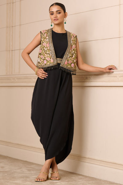 Tarun Tahiliani Dress, Gilet, and Belt indian designer wear online shopping melange singapore