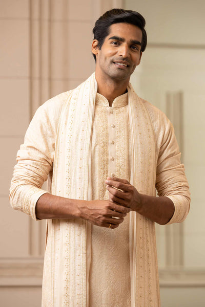 Tarun tahiliani Gold Aari Embroidered Kurta festive indian designer wear online shopping melange singapore