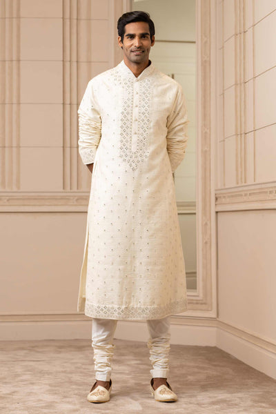 Tarun tahiliani menswear Ivory Zardozi Kurta festive indian designer wear online shopping melange singapore