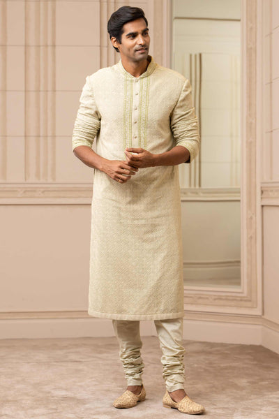 Tarun tahiliani menswear Jade Silk Kurta With Resham festive indian designer wear online shopping melange singapore