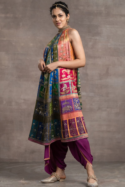 Tarun tahiliani Kalidar Kurta With Dhoti multicolour indian designer wear bridal wedding online shopping melange singapore