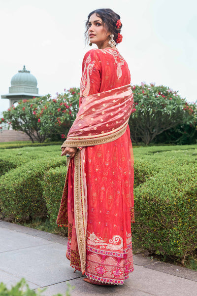 Tarun Tahiliani Kashida Kurta Trousers And Dupatta red festive indian designer wear online shopping melange singapore