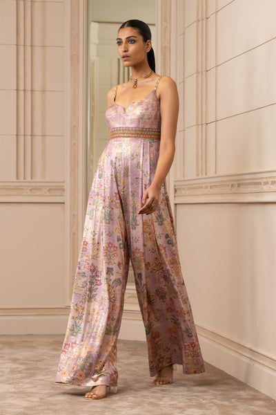 Tarun tahilaini Printed Jumpsuit lilac fusion indian designer wear online shopping melange singapore