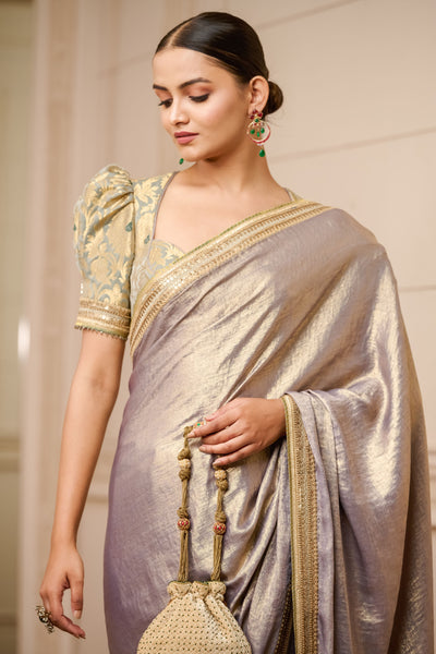 Tarun Tahiliani Saree With Brocade Blouse festive indian designer fashion online shopping melange singapore