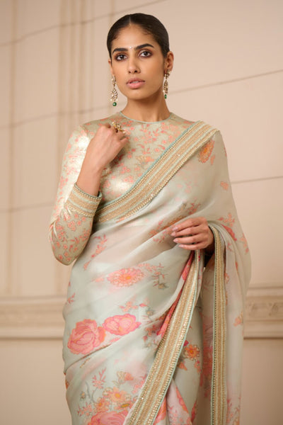 Tarun Tahiliani Saree blouse Mint indian designer wear online shopping melange singapore