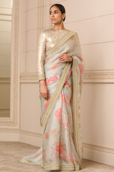 Tarun Tahiliani Saree blouse Mint indian designer wear online shopping melange singapore