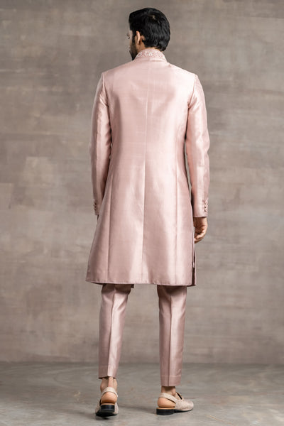 Tarun Tahiliani Sherwani In Fine Mashru Silk Fabric blush menswear designer fashion online shopping melange singapore