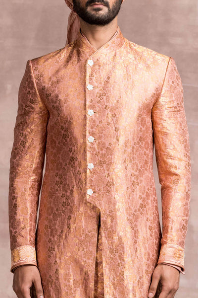 Tarun Tahiliani menswear Sherwani In Silk Brocade dark pink mens festive indian designer wear wedding groom online shopping melange singapore
