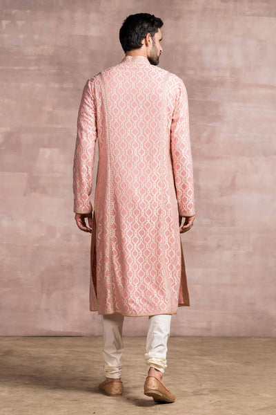 Tarun Tahilaini menswear Thread Embroidered Kurta pink mens festive indian designer wear online shopping melange singapore