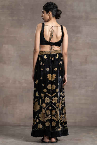 Tarun tahiliani Printed Jacket, Bustier, And Trousers black indian designer wear bridal wedding online shopping melange singapore 