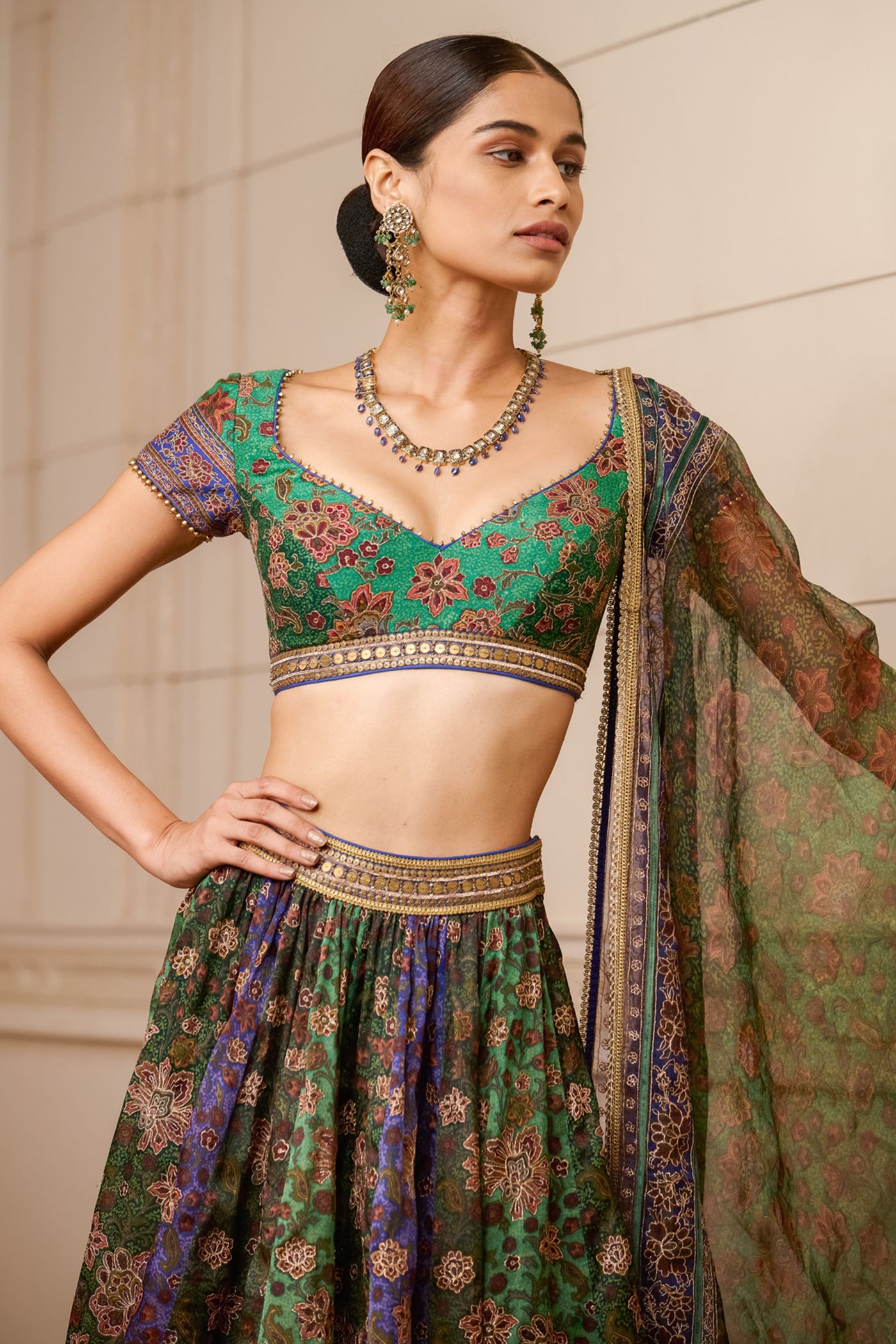 Tarun Tahitian Lehenga With Blouse And Dupatta womenswear designer fashion online shopping melange singapore