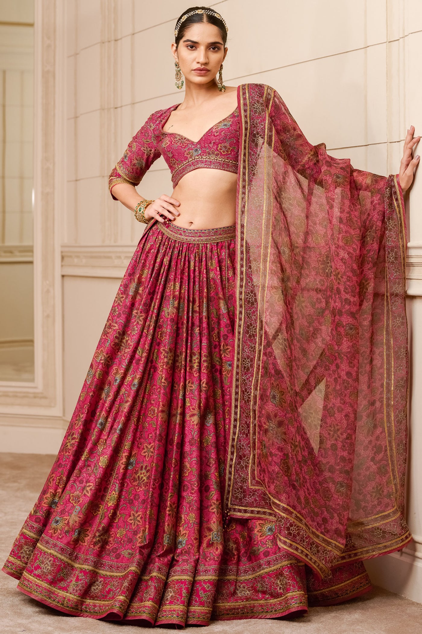 Tarun Tahitian Lehenga With Blouse And Dupatta womenswear designer fashion online shopping melange singapore