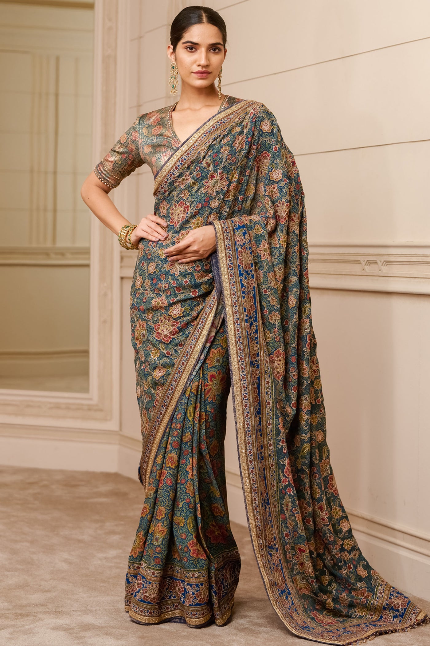 Tarun Tahitian Saree And Blouse womenswear designer fashion online shopping melange singapore