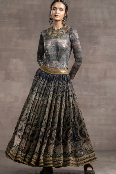 Tarun Tahitian Skirt With Bodysuit festive indian designer fashion  online shopping melange singapore