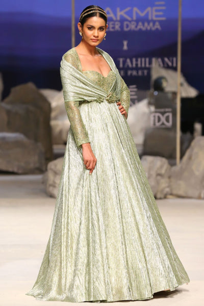Tarun Tahiliani Draped Gown indian designer wear online shopping melange singapore