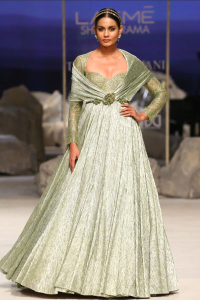 Tarun Tahiliani Draped Gown indian designer wear online shopping melange singapore