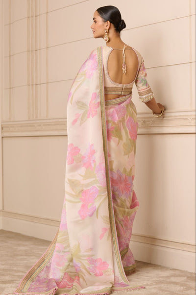 Tarun Tahiliani Saree and Blouse Ivory indian designer wear online shopping melange singapore