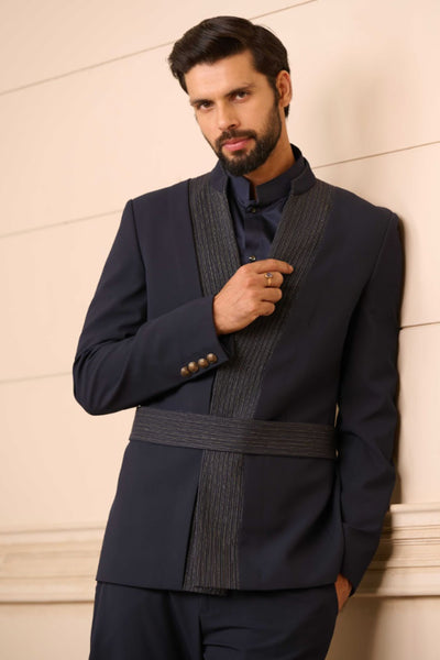 Tarun Tahiliani Bandhgala, Shirt, and Jodhpurs indian designer wear online shopping melange singaporeTarun Tahiliani Bandhgala, Shirt, and Jodhpurs indian designer wear online shopping melange singapore