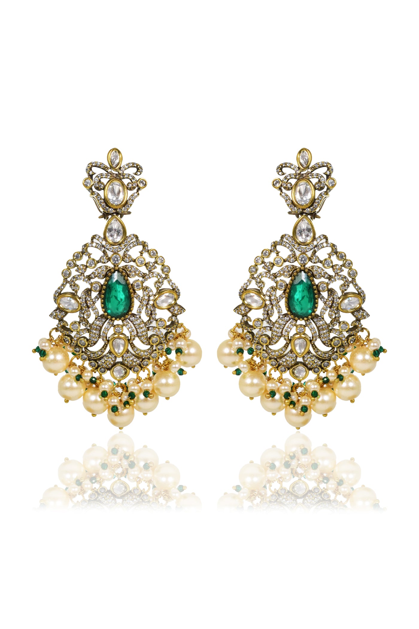 Tizora Antique Victorian Diamond Earrings jewellery indian designer wear online shopping melange singapore