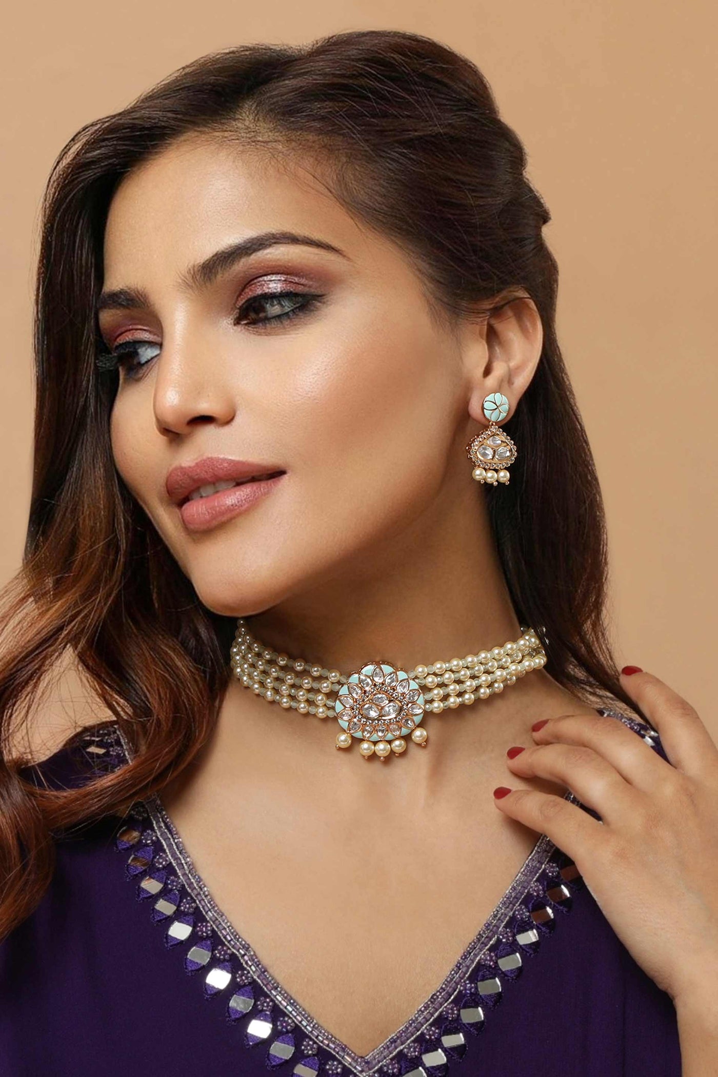 Choker pearl best sale set