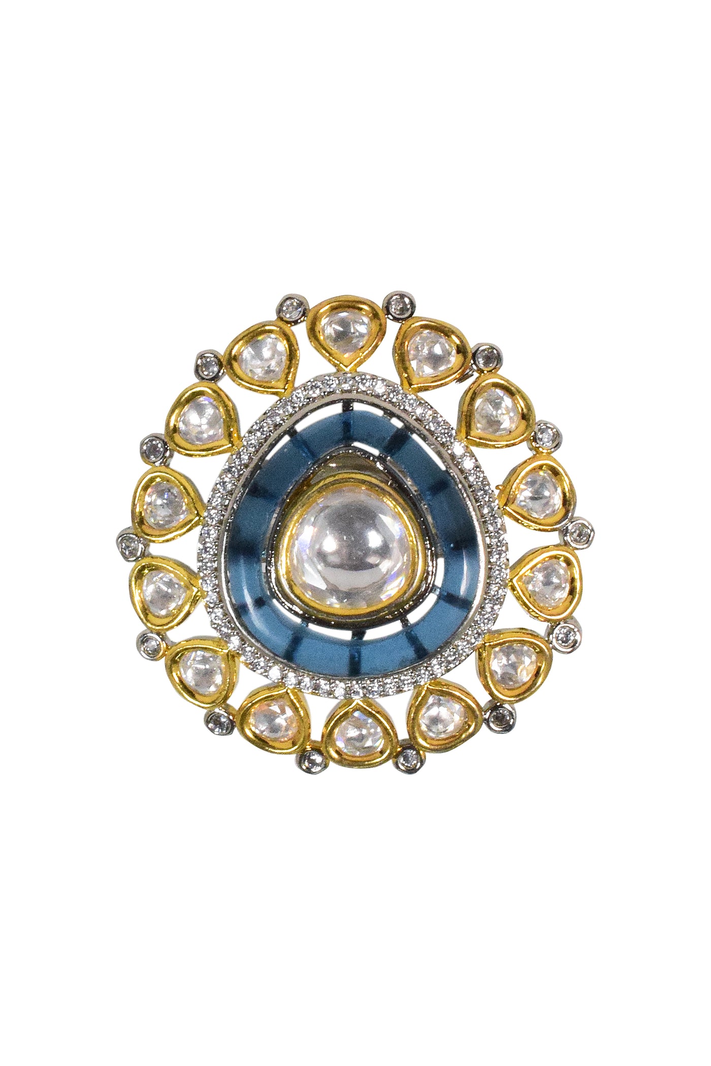 Tizora Blue Polki Ring jewellery indian designer wear online shopping melange singapore