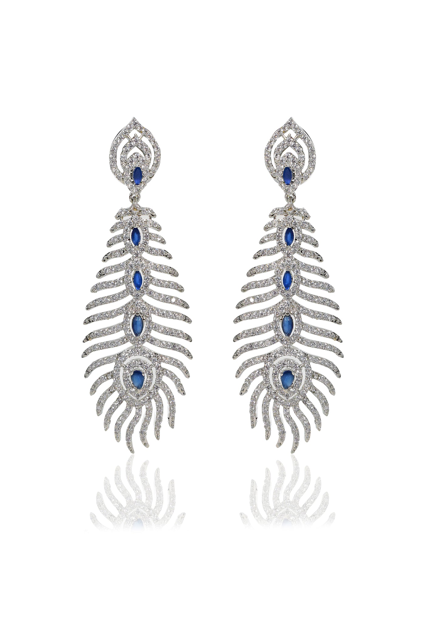 Tizora Diamond feather earrings jewellery indian designer wear online shopping melange singapore
