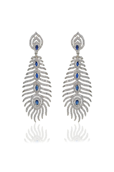 Tizora Diamond feather earrings jewellery indian designer wear online shopping melange singapore